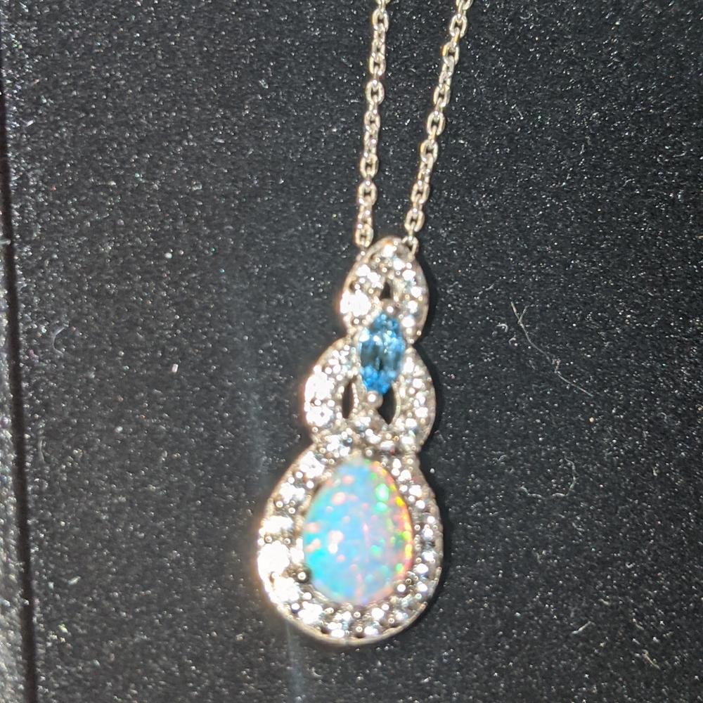 Kay Jewelers, brand new, opal and topaz necklace